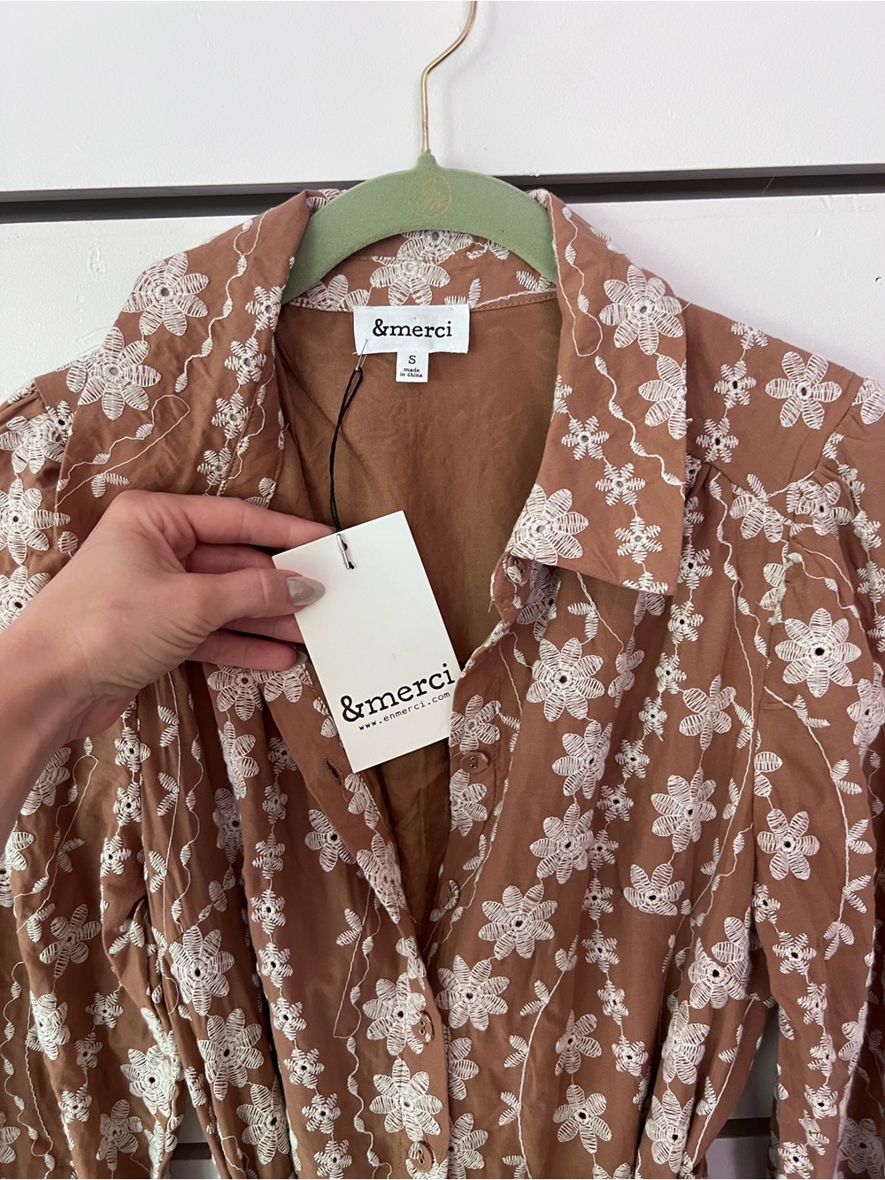 NWT Floral Embroidery Button Down
Flared Mini Dress - Picture 7 of 13